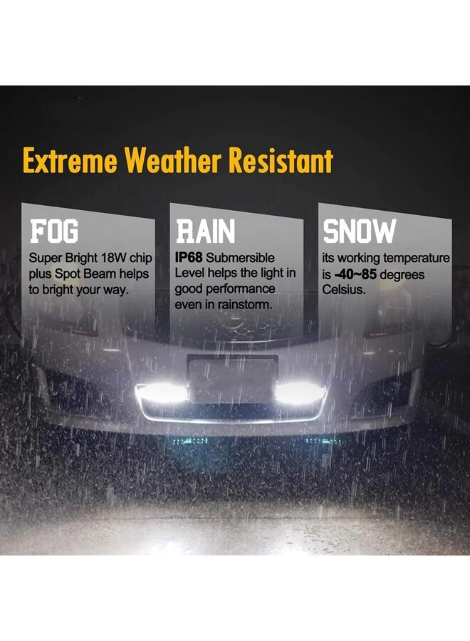 2 PCS 6" Car LED Light Bar White 36W 6500K Super Bright Spot Work Pods Single Row Off Road Driving Fog Boat Light Water-proof SUV ATV 4WD Car Truck Golf Cart 12V 24V IP67 - Image 5