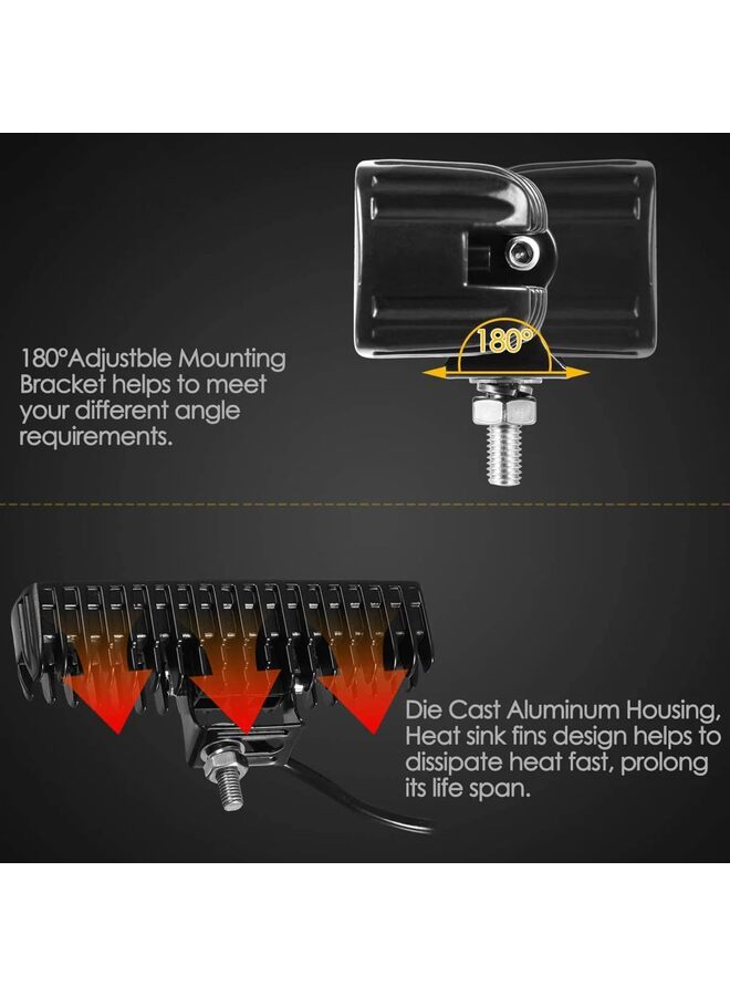 2 PCS 6" Car LED Light Bar White 36W 6500K Super Bright Spot Work Pods Single Row Off Road Driving Fog Boat Light Water-proof SUV ATV 4WD Car Truck Golf Cart 12V 24V IP67 - Image 2