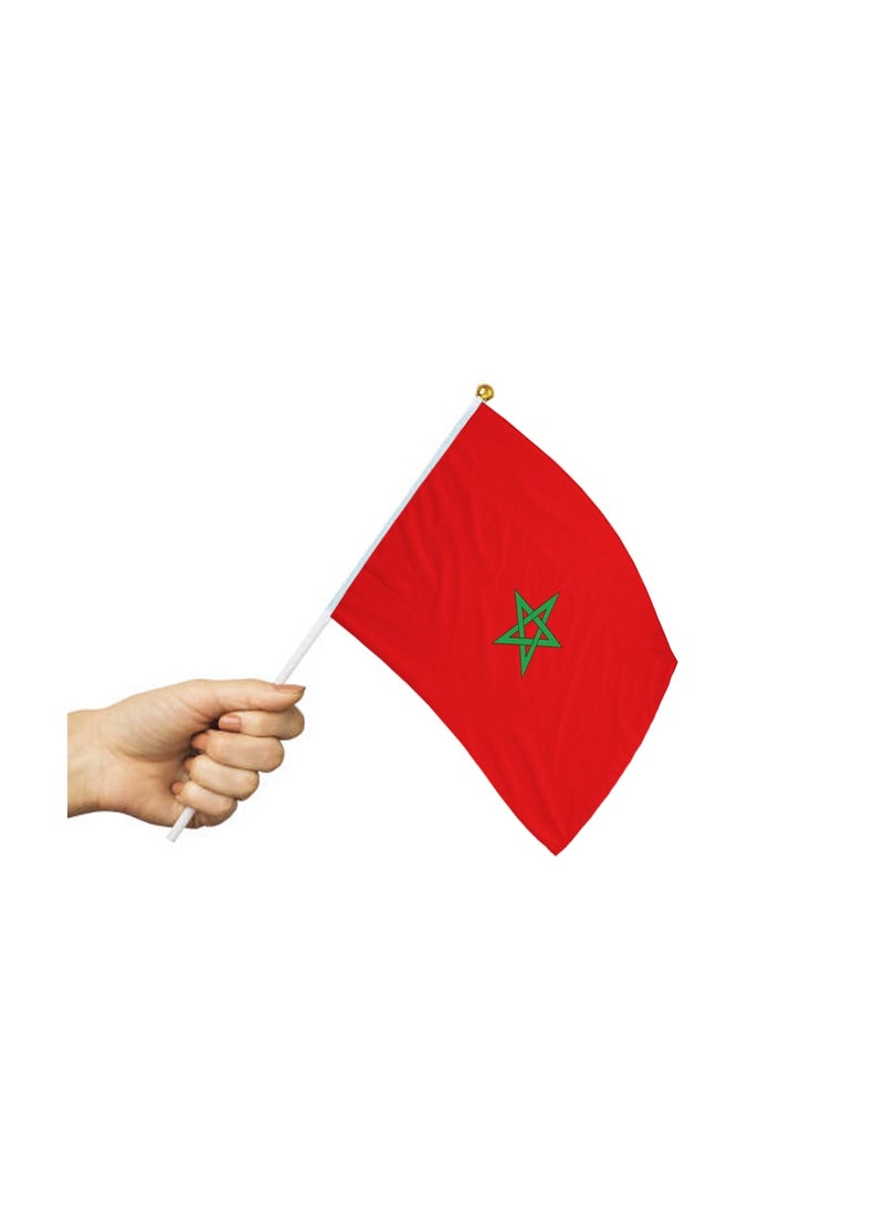 برينت شوب فور مي أعلام يدوية صغيرة للمغرب للاحتفال، أعلام صغيرة محمولة باليد، هدايا تذكارية رائعة وهدايا الحفلات، أعلام محمولة للأطفال والكبار، زينة، أعلام البلاد، أحداث المهرجانات  - Image 5