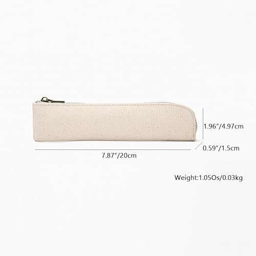 YONBEN Canvas Pencil Case Small Pencil Pouch Slim Lightweight Pen Case Holder Cute Zipper Bag for School Office - Image 3