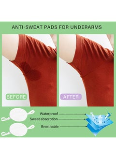 HY 4 Pairs Underarm Sweat Pads Reusable Sweat Absorbing Guards Washable Armpit Sweat Pads with Shoulder Strap Under Arm Sweat Protectors Women Breathable Absorbent Sweat Pads Guards for Women and Men  - Image 2