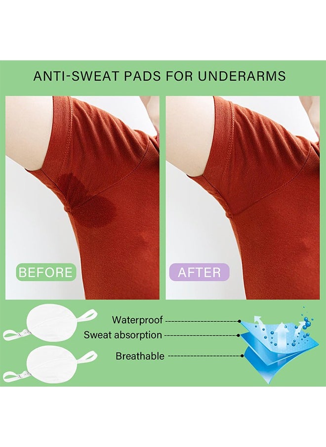 HY 4 Pairs Underarm Sweat Pads Reusable Sweat Absorbing Guards Washable Armpit Sweat Pads with Shoulder Strap Under Arm Sweat Protectors Women Breathable Absorbent Sweat Pads Guards for Women and Men  - Image 2