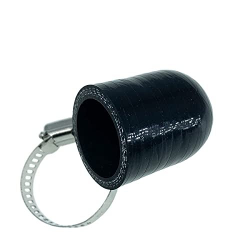 Bekelan 1-1/8" (28mm) Black Universal Reinforced Silicone Coolant Cap With Clamp For bypass heater Vacuum Water Port Protective End Cap Kit - Image 4