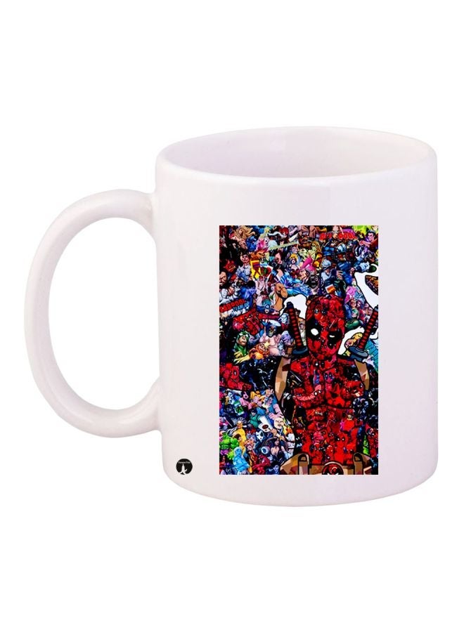 RYN Superheroes Printed Coffee Mug White/Red/Blue 11ounce