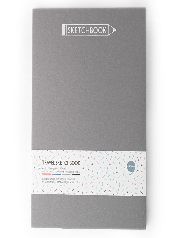 كوما دفتر رسم كوما للسفر | مقاس A4 | 128 صفحة | 130 غرام/م²، لون طبيعي، ورق خالٍ من الأحماض وقابل لإعادة التدوير | رمادي - Image 1