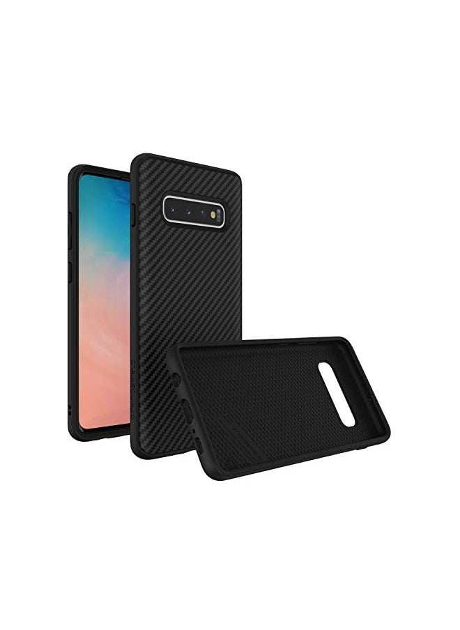 RHINOSHIELD حافظة هاتف Solidsuit لهاتف Samsung Galaxy S10 Plus من ألياف الكربون باللون الأسود 