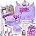 Websonaw Kids Nail Polish Set for Girls Nail Art Kit with Nail Dryer DIY Nail Stickers Nail Kit Toys for Girls with NonToxic Nail PolishAge 312 Little Girl Gift Toys Purple - Image 3