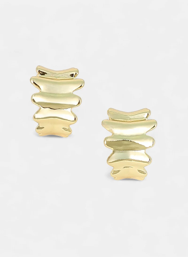 SOHI SOHI Women The Ripple Hoop Earrings | California  Colour | One-Size | Metallic Alloy Material | Push Back Closure | Half-Hoop Earrings For Casual & Evening Wear