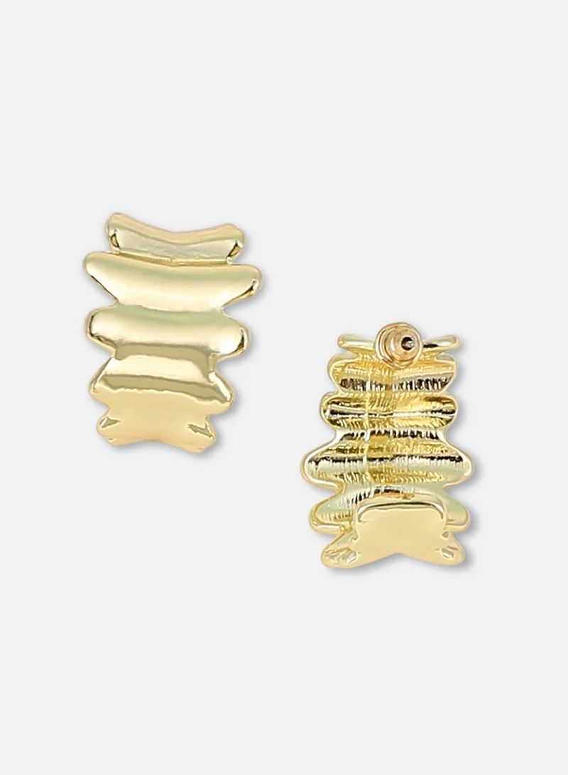 SOHI SOHI Women The Ripple Hoop Earrings | California  Colour | One-Size | Metallic Alloy Material | Push Back Closure | Half-Hoop Earrings For Casual & Evening Wear