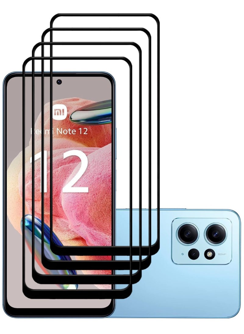 ACLIX 4 Pieces Antistatic ESD Dustproof Premium Quality High Definition Tempered Glass Screen Protector Designed For Xiaomi Redmi Note 12 4G - Image 1