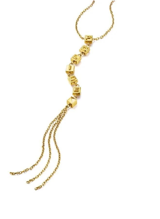 بوليس POLICE Cubet Necklace For Women Yellow Gold Plated - PEJLN0000104