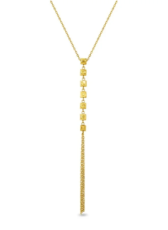 بوليس POLICE Cubet Necklace For Women Yellow Gold Plated - PEJLN0000104