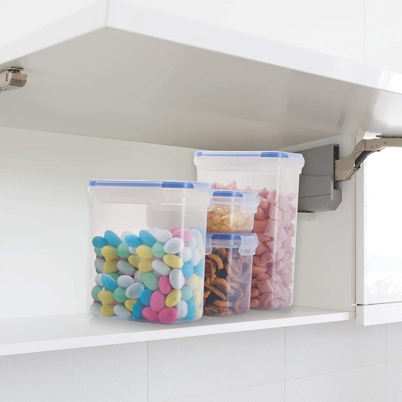 SKI Plastic Lock & Seal Airtight Kitchen Storage Container (Transparent, 1500 ml, 15.5 x 10.5 x 17 cm), 6 Pcs Set - Image 5