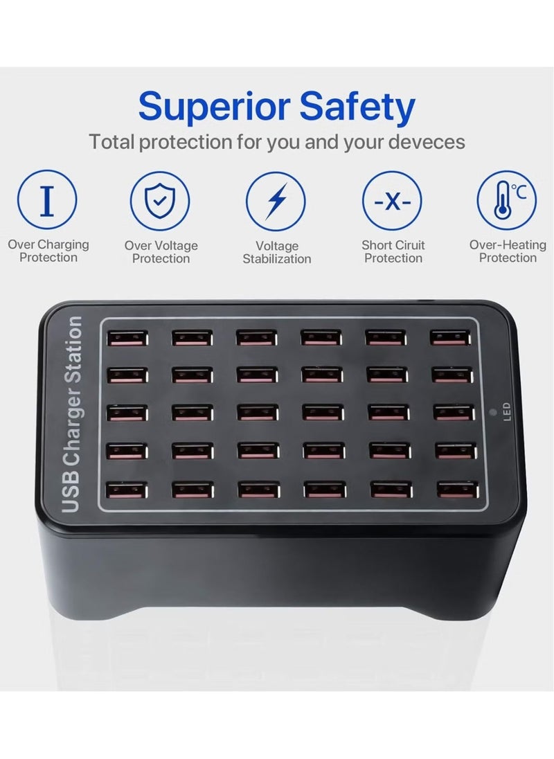 ELTRAZONE 30 Ports USB Charger – 150W Desktop USB Charging Station with Fast Charging for Tablets, Phones, and Other Devices – Multiport Power Adapter for Home, Office, and Travel – Efficient, Safe, and Reliable Charging for Multiple Devices - Image 2
