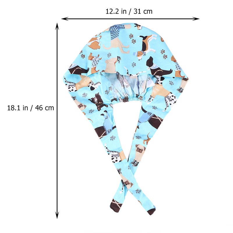 2pcs Comfortable Cartoon Printed Cotton Working Hat for (Dog, Pine Cone) - Image 4