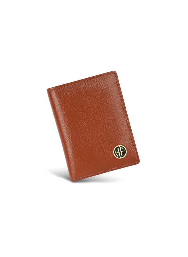 HAMMONDS FLYCATCHER Leather Card Holder Wallet for Man & Women, RFID Protected ATM/Credit Card Holder Wallet for Men with 6 Slots and 1 Currency Slot, Gift for Men - Tan - Image 1