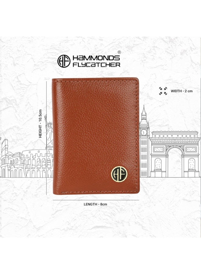 HAMMONDS FLYCATCHER Leather Card Holder Wallet for Man & Women, RFID Protected ATM/Credit Card Holder Wallet for Men with 6 Slots and 1 Currency Slot, Gift for Men - Tan - Image 2