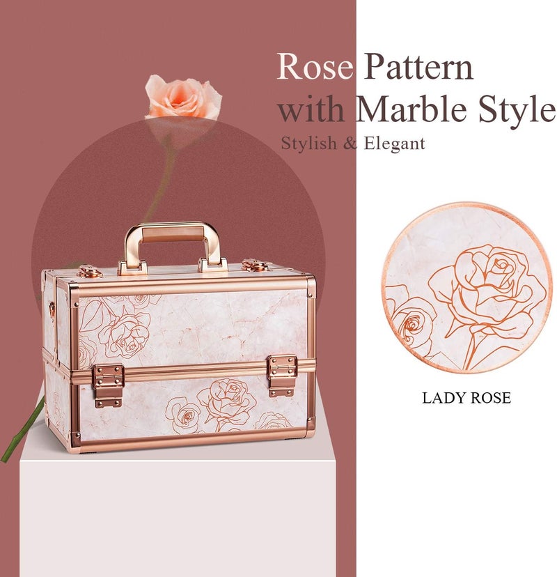 Joligrace Rose Gold Makeup Train Case - Image 2