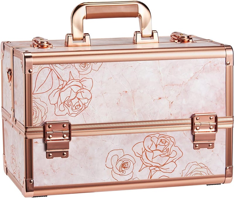 Joligrace Rose Gold Makeup Train Case - Image 1