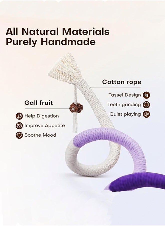 3pcs Interactive Catnip Toy Bite Rope Cat Catnip Rope Kitten Teething Chew Toy Catnip Cotton Rope Indoor Rotatable and Edible Cat Chew Toy for Cat Teeth Cleaning Dental Care licking Cat Wall Treats