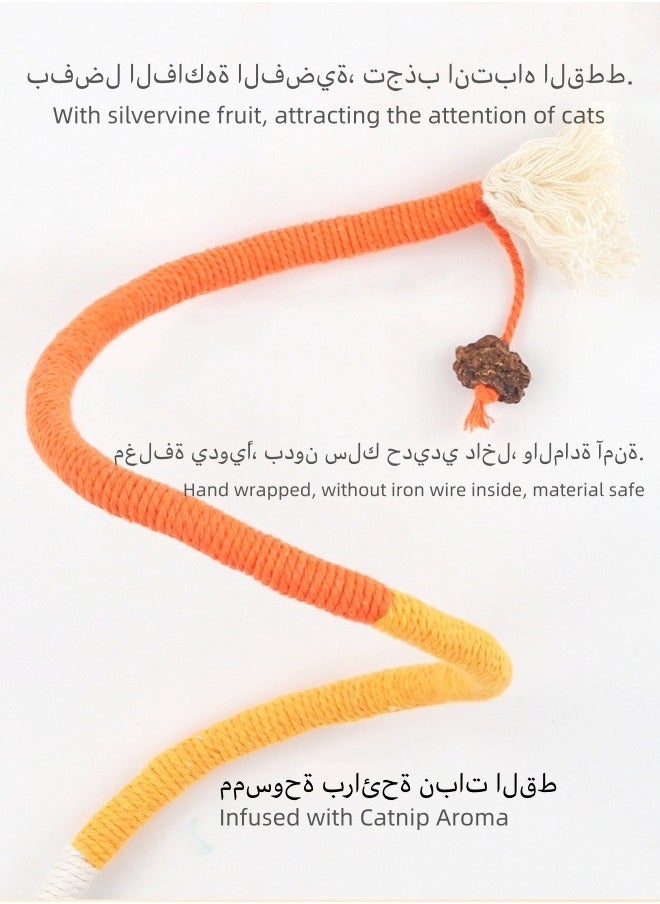 3pcs Interactive Catnip Toy Bite Rope Cat Catnip Rope Kitten Teething Chew Toy Catnip Cotton Rope Indoor Rotatable and Edible Cat Chew Toy for Cat Teeth Cleaning Dental Care licking Cat Wall Treats