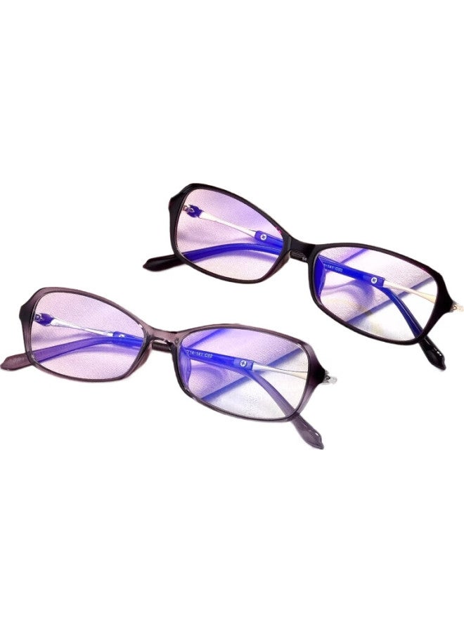 Buzz Anti-Blue Light Reading Glasses For Women, Fashionable Ultra-Light Reading Glasses, High-Definition Glasses For Elderly, Bj6776 Light Purple Frame, 150 Degrees - Image 1