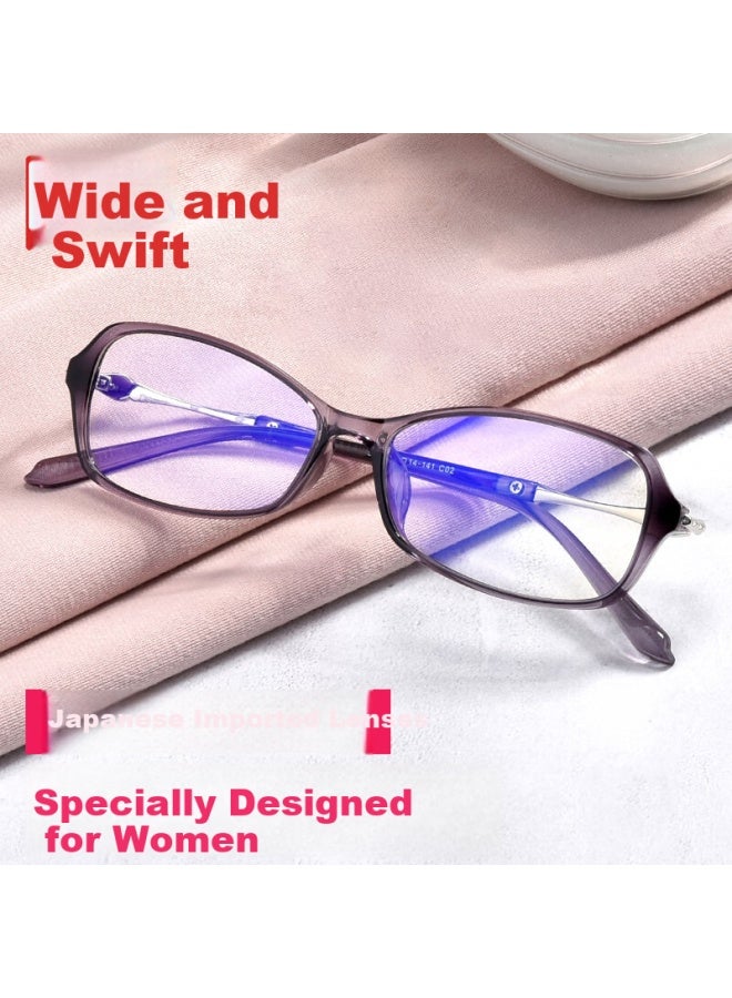Buzz Anti-blue Light Reading Gl For Women, Fashionable Ultra-light Reading Gl, High-definition Gl For Elderly, Bj6776 Light Purple Frame, 150 Degrees - Image 1