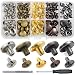 YORANYO 50Sets Chicago Screws Leather Rivets Assorted Screw Rivets Metal Studs for Clothing Chicago Binding Screws Spike and Studs for Decorate Repair Shoes Belts Bags Purse Dog Collars Mixed in Box - Image 2