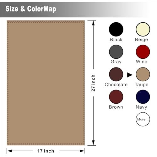 AmazeCov Non Slip Headrest Cover for Furniture Slipcovers,Faux Leather Headrest Protector for Recline Chair Vinyl Head Protector Cover for Sofa,Theater Seat Cover for Home & Office 17x27 in, Taupe - Image 5