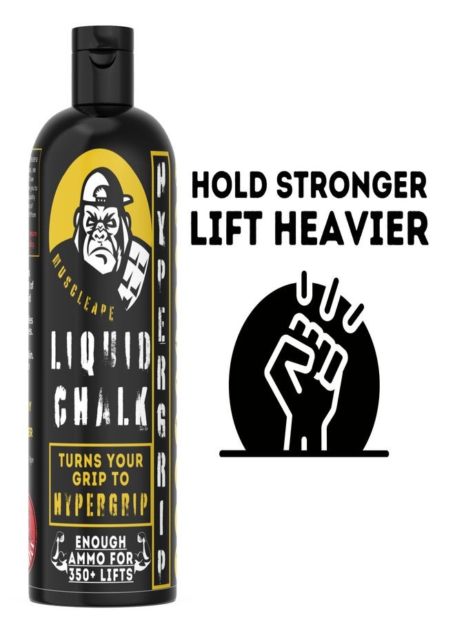 MuscleApe Liquid Chalk 200ml with Wrist Wraps - Dry Steel‑Like Grip for Sweat‑Free Hands - 20" Length x 3" Width Heavy Duty Wraps for Weightlifting, Gym, Crossfit, Calisthenics & Bodybuilding - Image 4