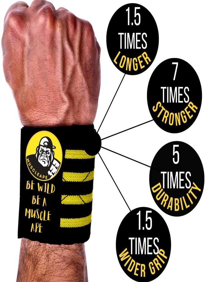 MuscleApe Liquid Chalk 200ml with Wrist Wraps - Dry Steel‑Like Grip for Sweat‑Free Hands - 20" Length x 3" Width Heavy Duty Wraps for Weightlifting, Gym, Crossfit, Calisthenics & Bodybuilding - Image 3