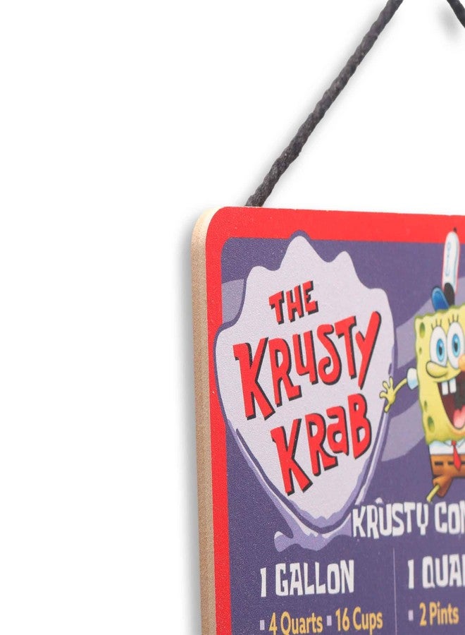 Open Road Brands SpongeBob SquarePants The Krusty Krab Kitchen Hanging Wood Measuring Sign - Fun Krusty Krab Kitchen Conversion Chart for Home - Image 4