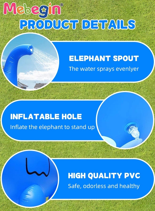 MEBEGIN Giant Inflatable Elephant Sprinkler with 4 Stakes, Adorable Backyard Water Toy, Creative Water Splash Toy, Fun Summer Activities, Kids Outdoor Fun Toy, Perfect for Keeping Cool in Summertime Heat, 220*160cm - Image 4