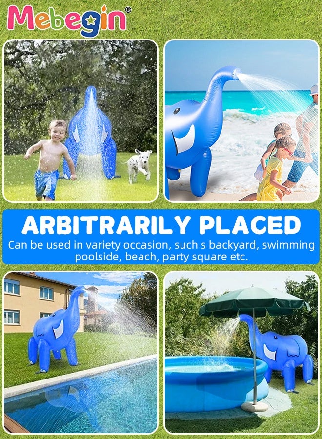 MEBEGIN Giant Inflatable Elephant Sprinkler with 4 Stakes, Adorable Backyard Water Toy, Creative Water Splash Toy, Fun Summer Activities, Kids Outdoor Fun Toy, Perfect for Keeping Cool in Summertime Heat, 220*160cm - Image 3