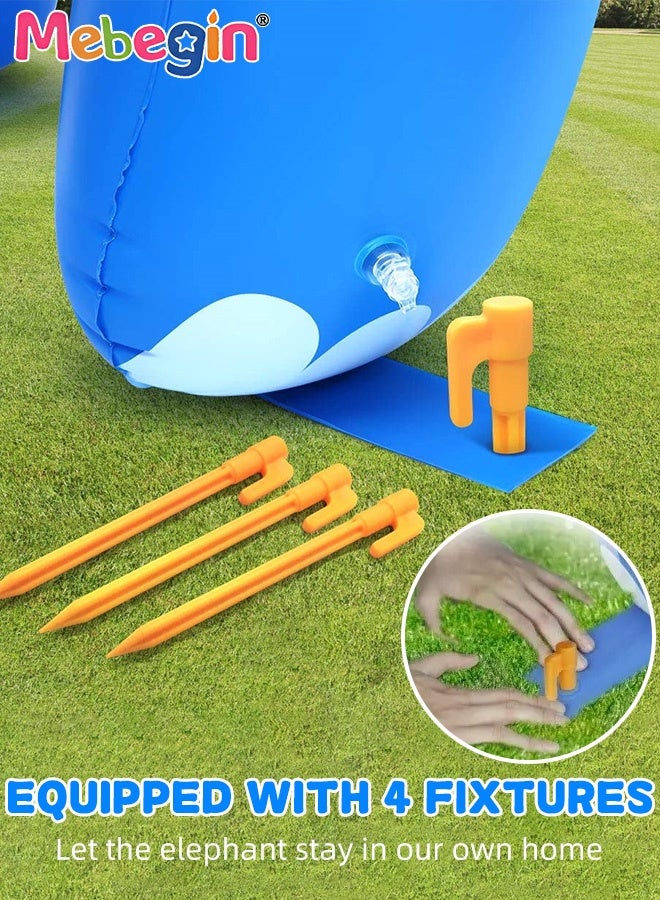 MEBEGIN Giant Inflatable Elephant Sprinkler with 4 Stakes, Adorable Backyard Water Toy, Creative Water Splash Toy, Fun Summer Activities, Kids Outdoor Fun Toy, Perfect for Keeping Cool in Summertime Heat, 220*160cm - Image 5