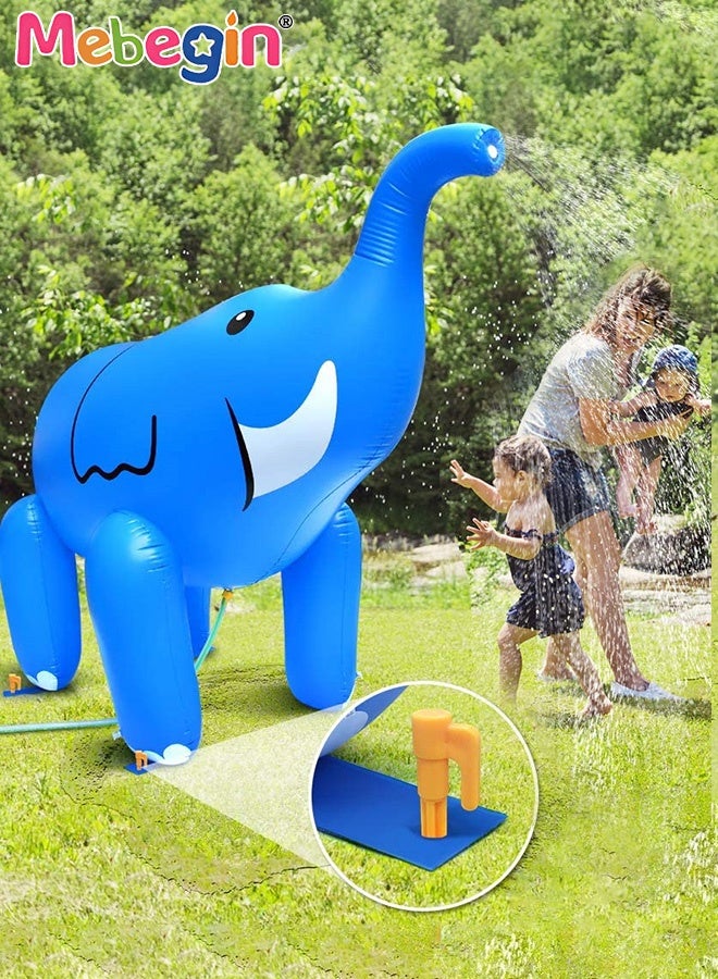 MEBEGIN Giant Inflatable Elephant Sprinkler with 4 Stakes, Adorable Backyard Water Toy, Creative Water Splash Toy, Fun Summer Activities, Kids Outdoor Fun Toy, Perfect for Keeping Cool in Summertime Heat, 220*160cm - Image 1