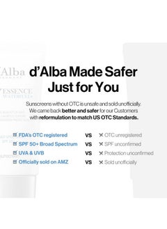 d'alba Piedmont Italian White Truffle Waterfull Essence Sunscreen, Vegan Skincare, Lightweight Sunscreen With Broad Spectrum Spf 50+, Glowy, Safe For All Skin Types, Korean Skin Care (1.69 Fl. Oz)  - Image 3
