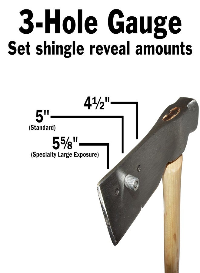 EX ELECTRONIX EXPRESS Shingling Roofing Hatchet with Milled Striking Face, Three-Position Exposure Gauge (4½", 5'', 5⅝"), Nail Slot, and Hickory Wood Handle - by EX ELECTRONIX EXPRESS - Image 3