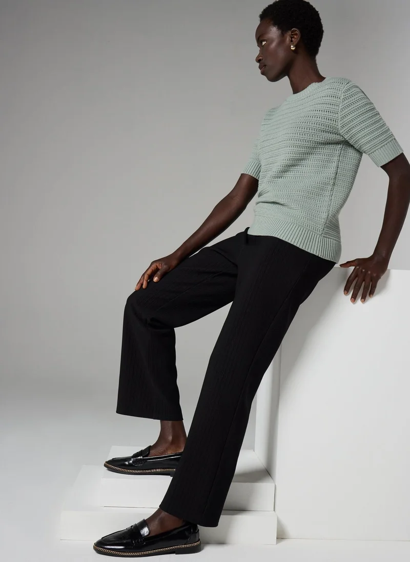 ماتلان بنطلون قصير مضلع أسود من إت يو