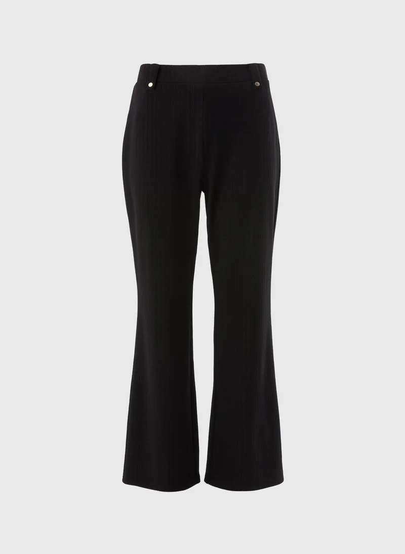 Matalan Black Et Vous Black Mini Ribbed Trousers for Women | Best Price UAE