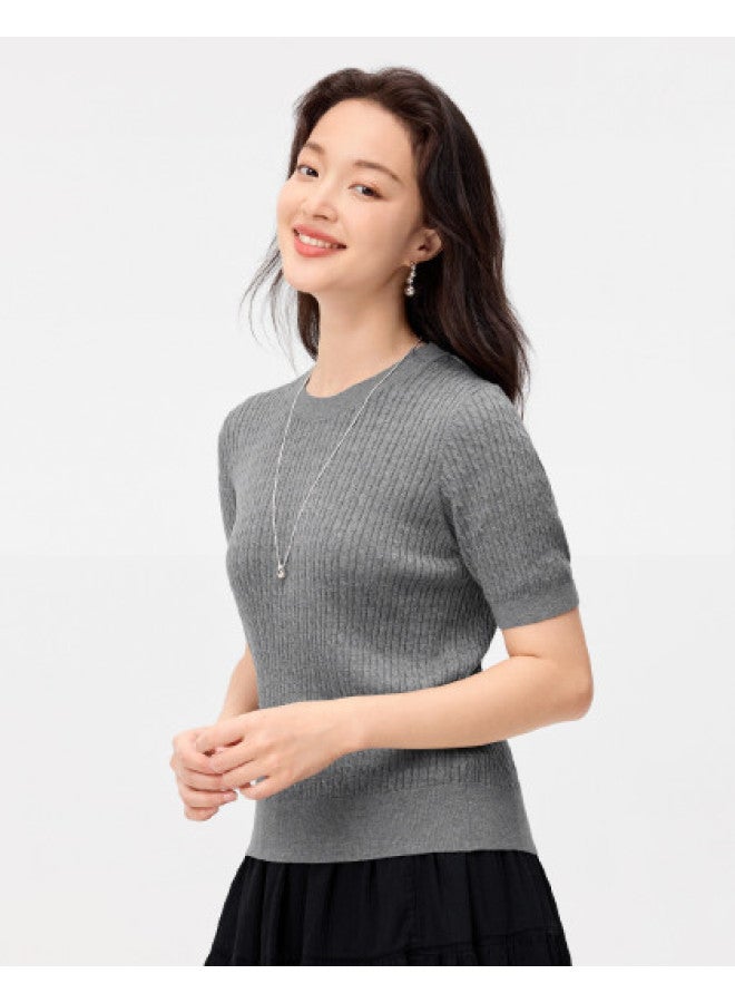 purcotton Summer Women'S Knitted Sweater Loose Fit Flattering And Slimming, Commute-Friendly Minimalist Easy To Match, Breathable And Cool - Image 1