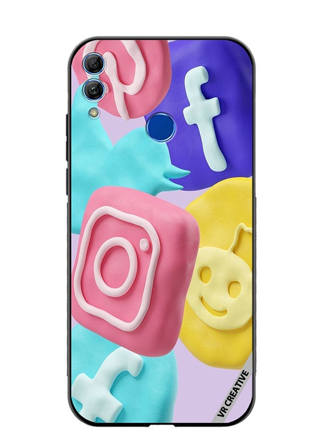 VR CREATIVE Protective Case Cover For Honor 10 Lite Icon Design Multicolour