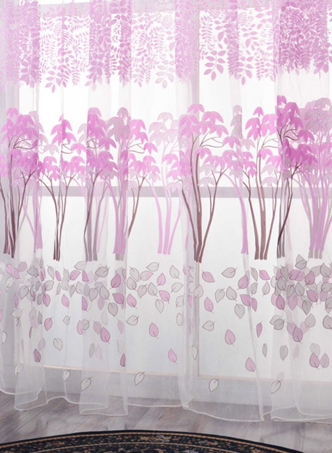 NIBEMINENT Fashion Maple Curtains Solid Color Window Treatment Panels Door Drape White/Pink - Image 2