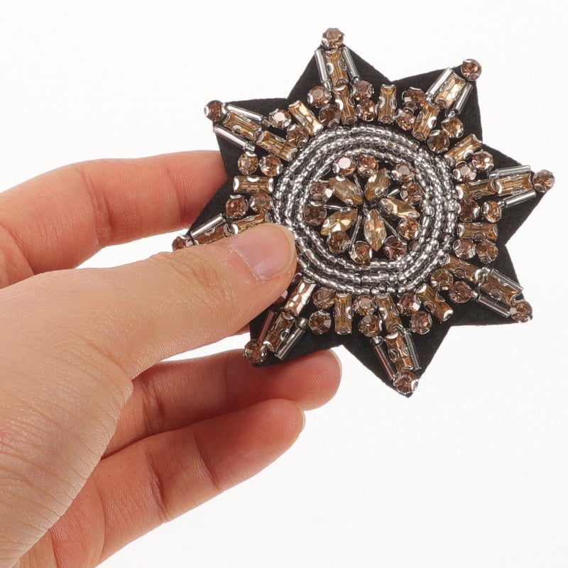 Large Octagonal Star Rhinestone Beaded Patch For DIY Sewing Jackets And Coats - Image 5