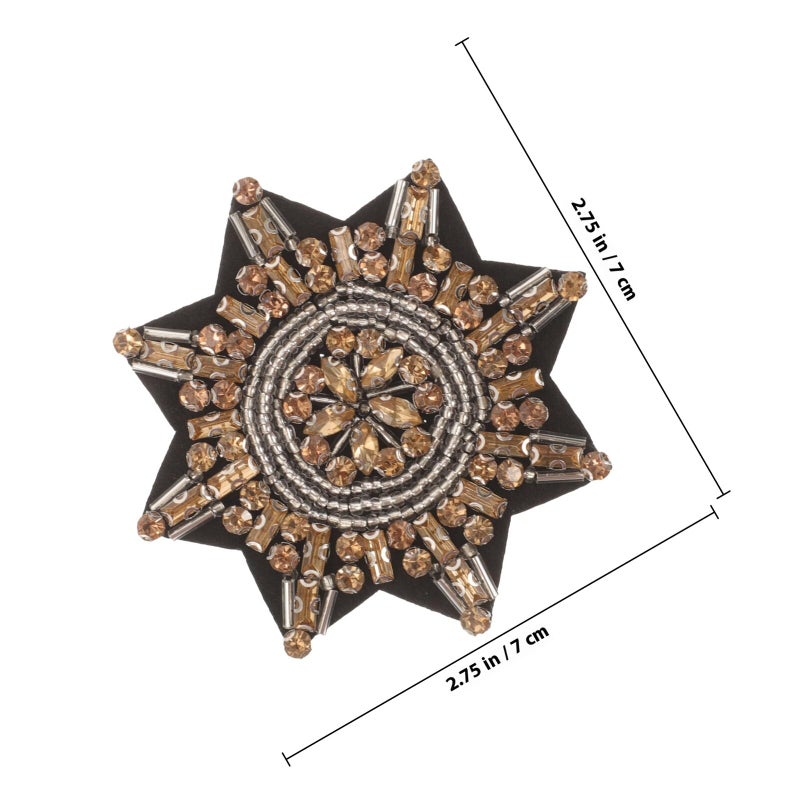 Large Octagonal Star Rhinestone Beaded Patch For DIY Sewing Jackets And Coats - Image 3