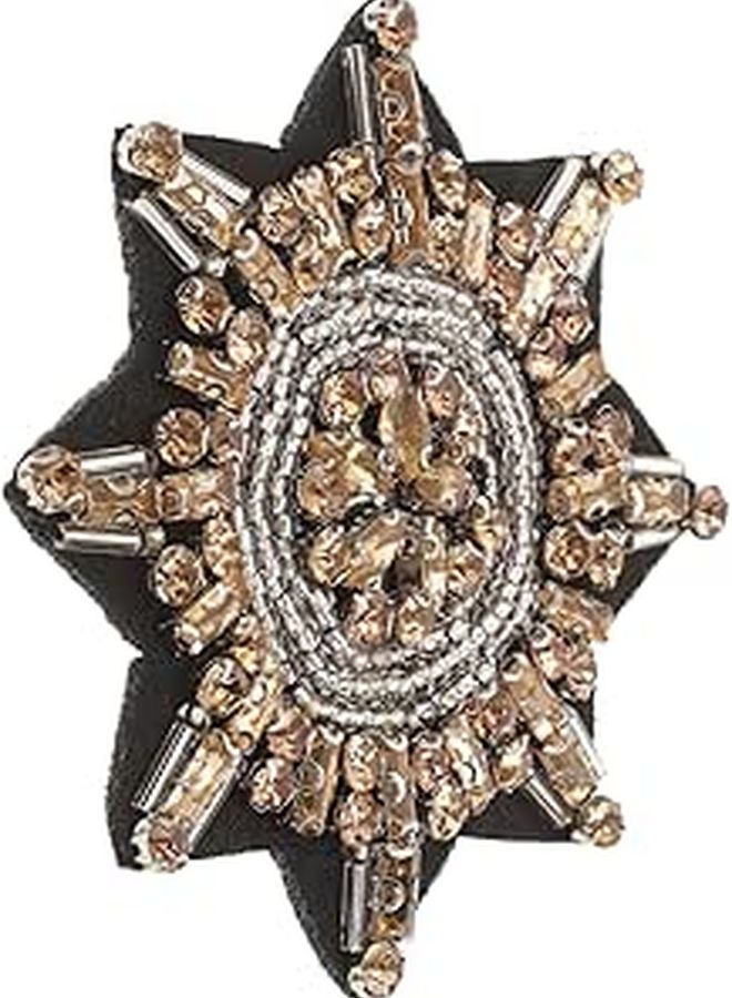 Large Octagonal Star Rhinestone Beaded Patch For DIY Sewing Jackets And Coats - Image 1