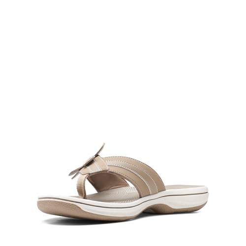 Clarks Women's Brinkley Flora Cloudsteppers Flip-Flops, Taupe Synthetic, 8 - Image 5