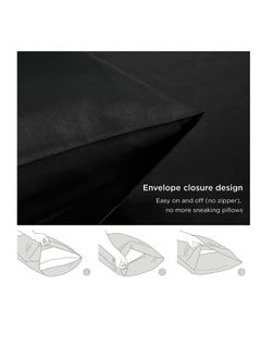 MahMir MahMir® Silk Satin Pillowcase for Hair and Skin Queen - Black Silk Pillowcase 2 Pack 76L x 51W CM (30x20 Inches) - Satin Pillow Cases Set of 2 with Envelope Closure (2pcs Black)  - Image 5