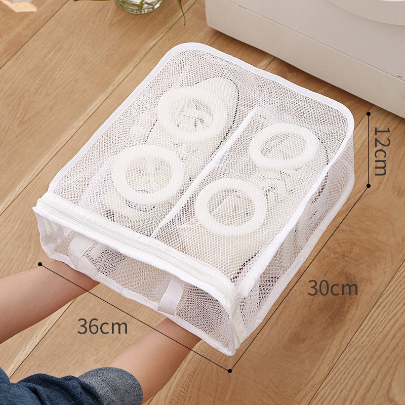 Lazy Shoe Washing Bag Anti-deformation Thickened Shoe Cover Washing Bag Machine Washing Special Polyester Shoe Washing Bag Net Bag Can be Hanged and Dried Large Square 