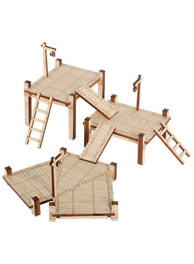CZYY Modular Bridge Dock Walkway Expansion Set 7Pcs Wood Laser Cut Dungeon Terrain For D&D Pathfinder Dungeons & Dragons And Other Tabletop Rpg - Image 1